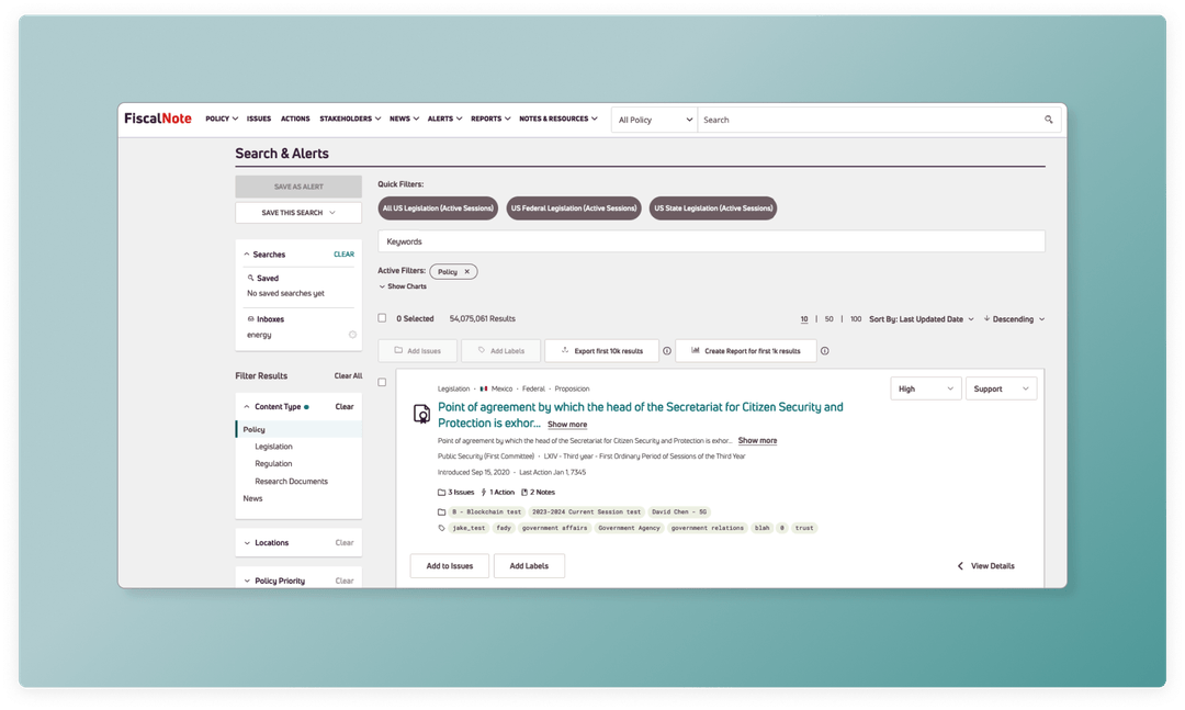 Redesigning the legislative intelligence experience