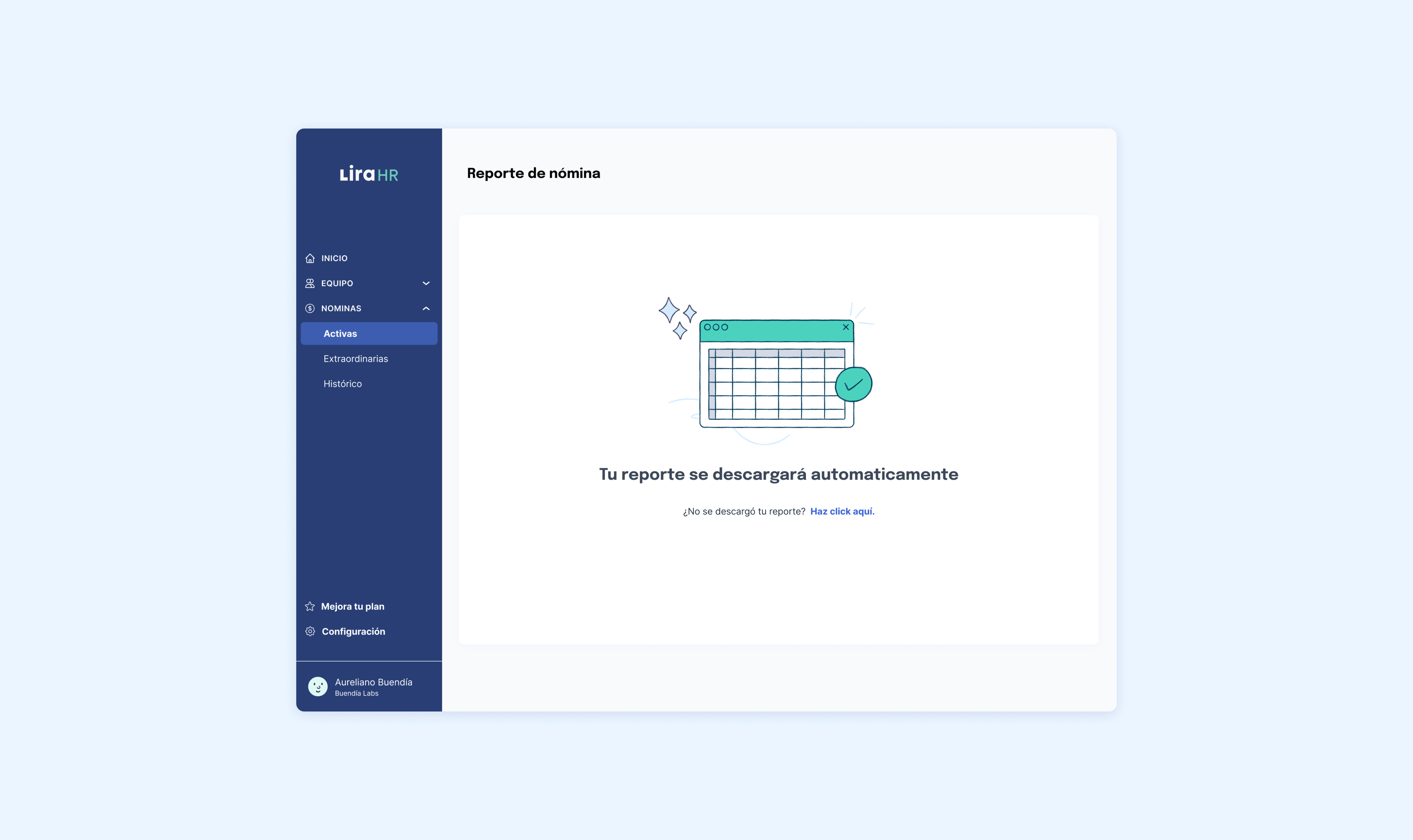 LiraHR payroll report